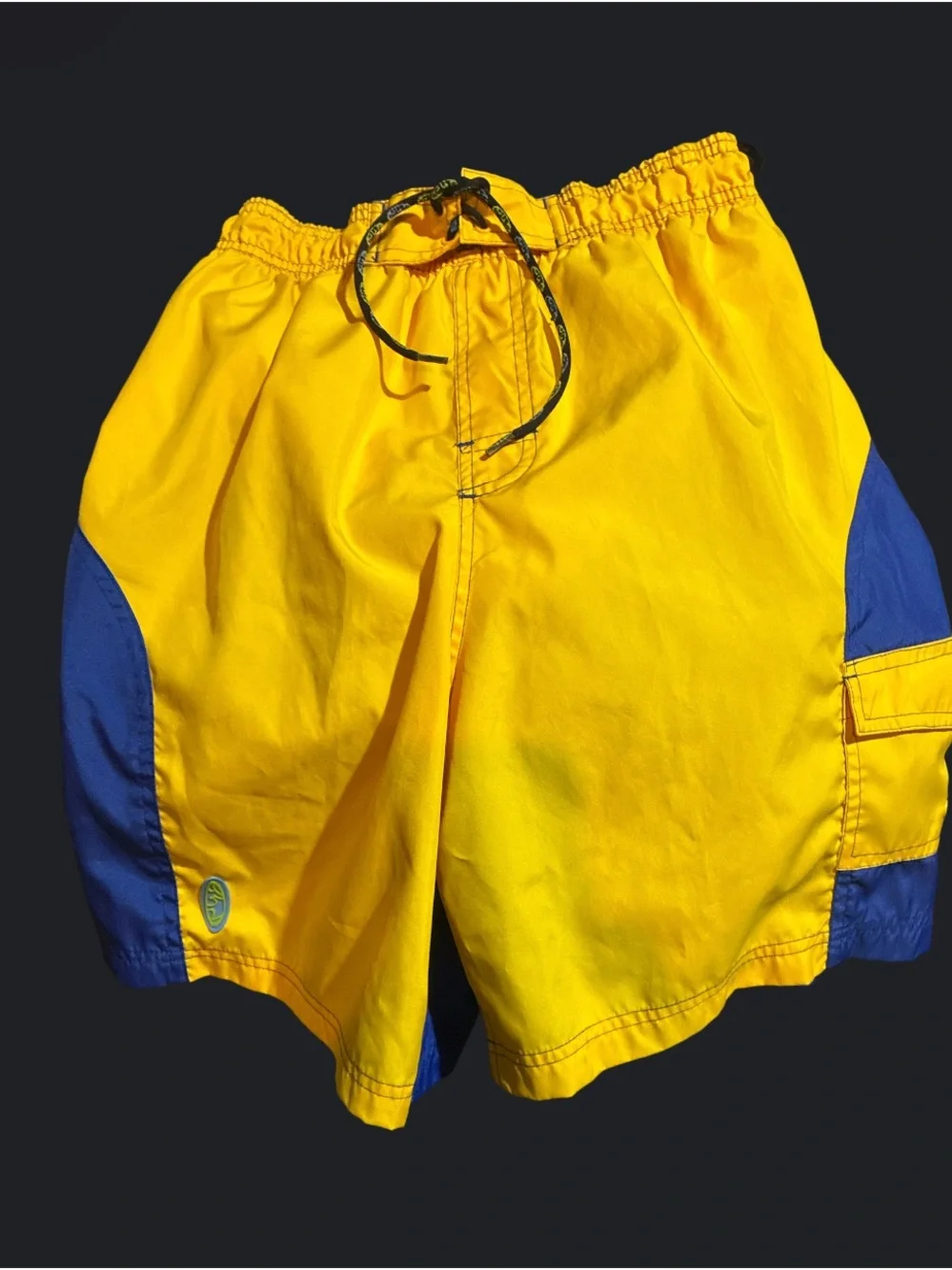Sand & Sun Boys Swim Trunks Size XL (18) Yellow & Blue Colorblock
